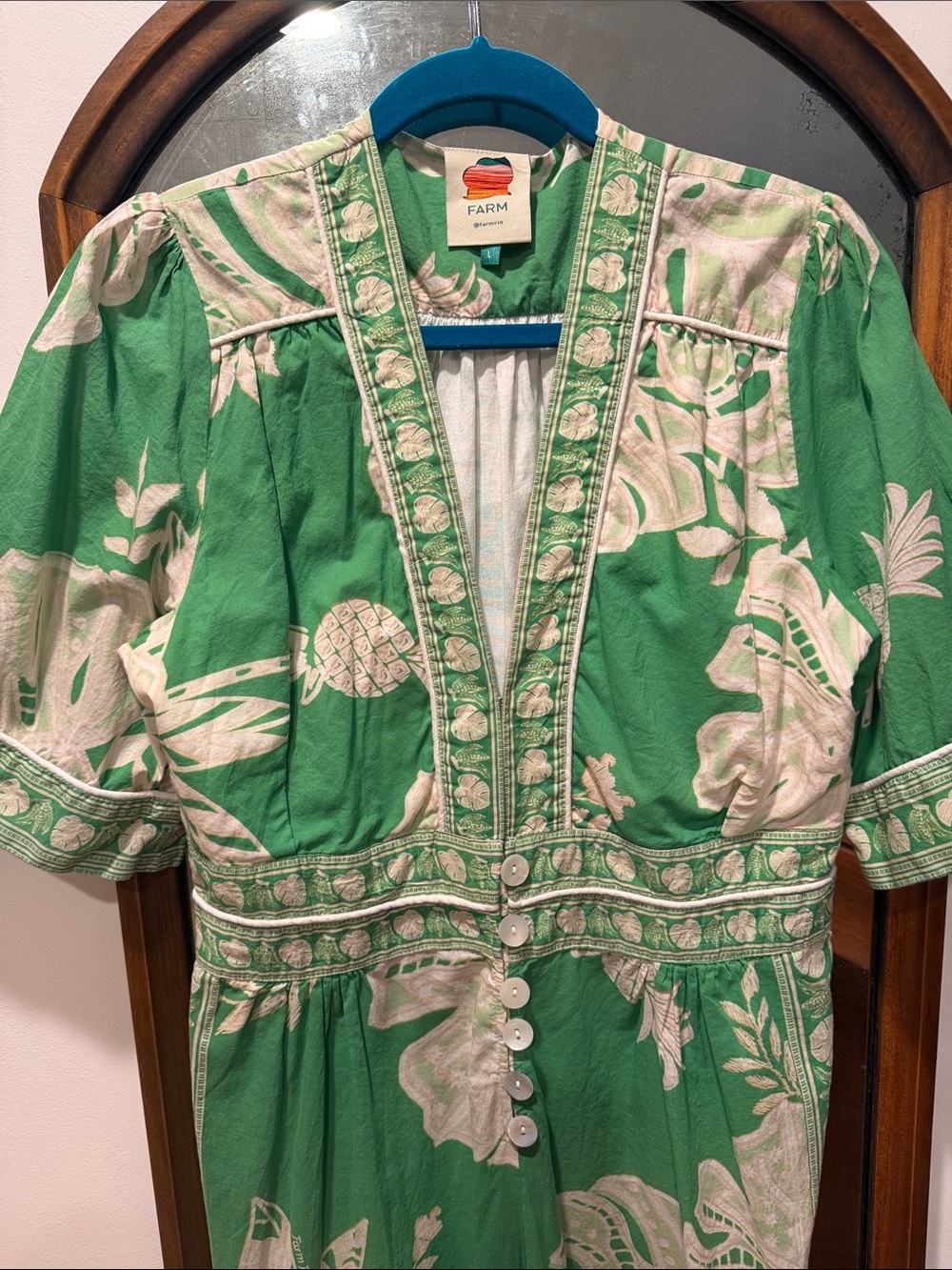 FARM Rio Lace Monsteras Jumpsuit L - Picture 5 of 9